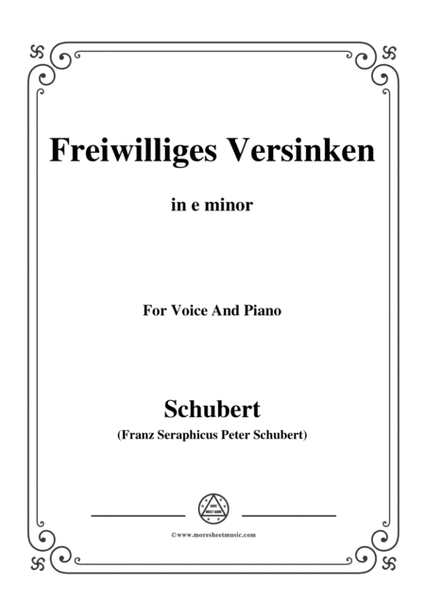 Schubert-Freiwilliges Versinken(Voluntary Oblivion),D.700,in e minor,for Voice&Piano image number null