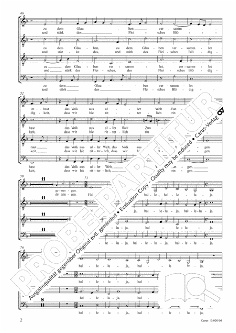Come, Holy Ghost, God and Lord (Komm, Heiliger Geist, Herre Gott) 4-Part scores gallery preview page 3