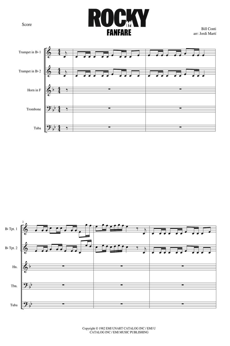 Fanfare For Rocky Brass Ensemble scores gallery preview page 3