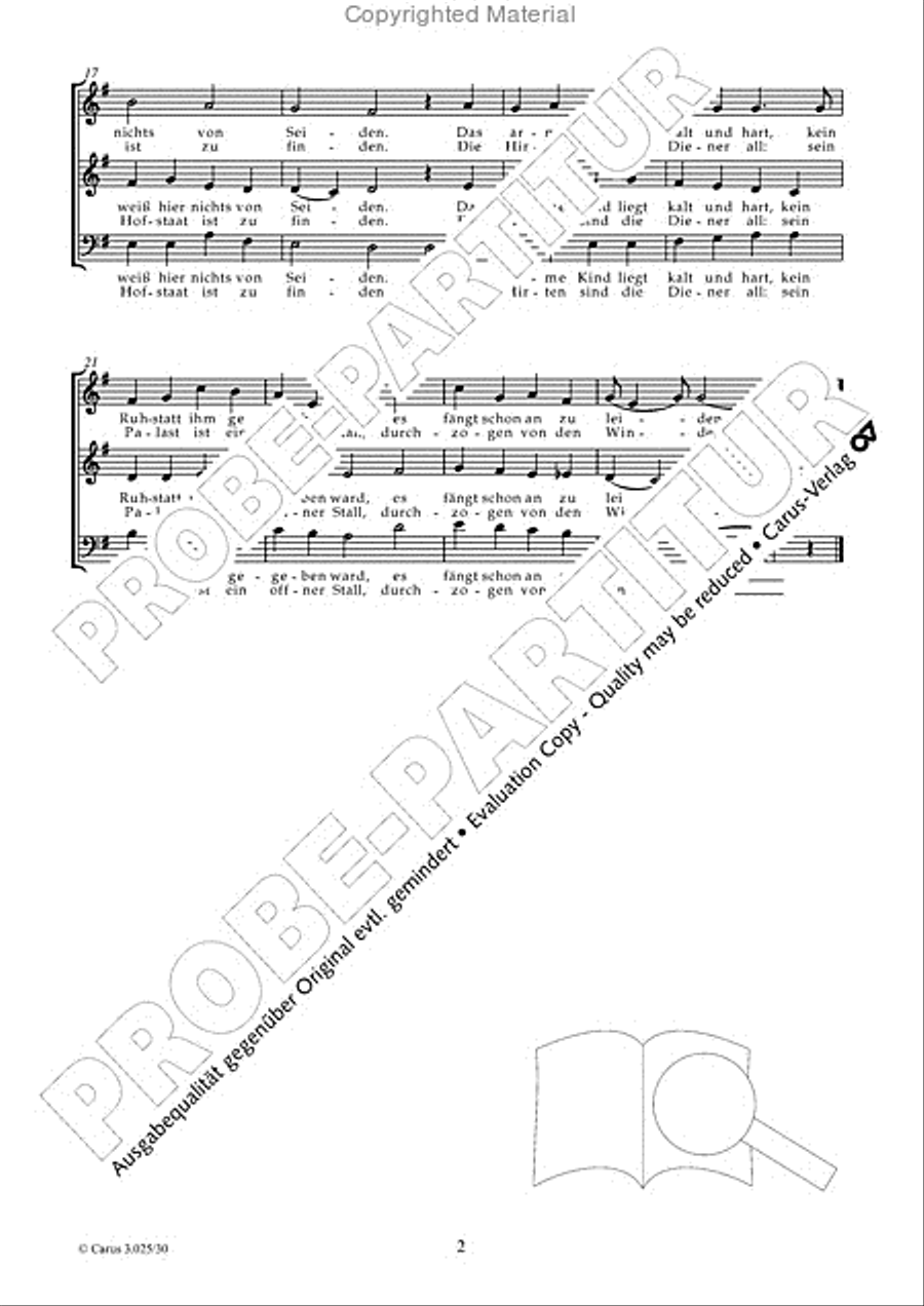 Wo ist das Kind, so heut geborn 4-Part scores gallery preview page 3