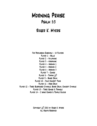 Book cover for Morning Praise - Percussion Ensemble