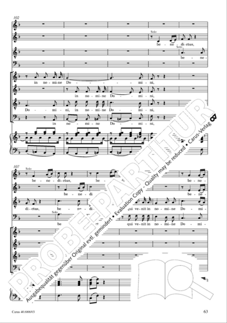 Mass in C Major 4-Part scores gallery preview page 64