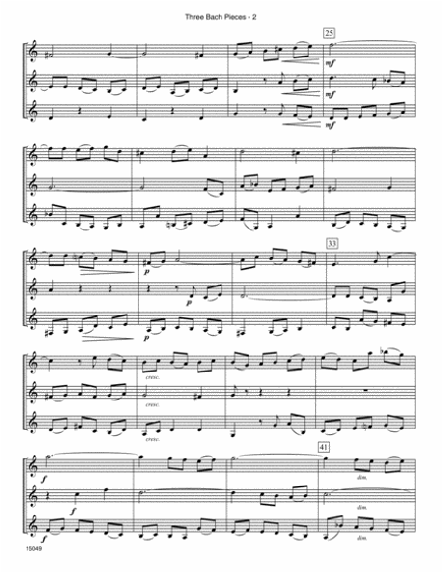 Three Bach Pieces Three Bach Pieces Clarinet Trio scores gallery preview page 3