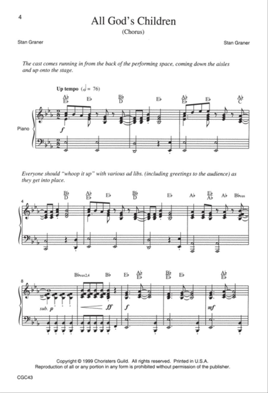All God's Children (Score) Unison Choir scores gallery preview page 3