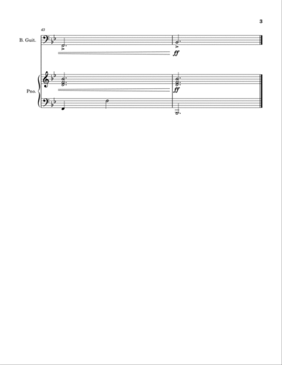 Cool Cat in Bb Bass Guitar scores gallery preview page 3