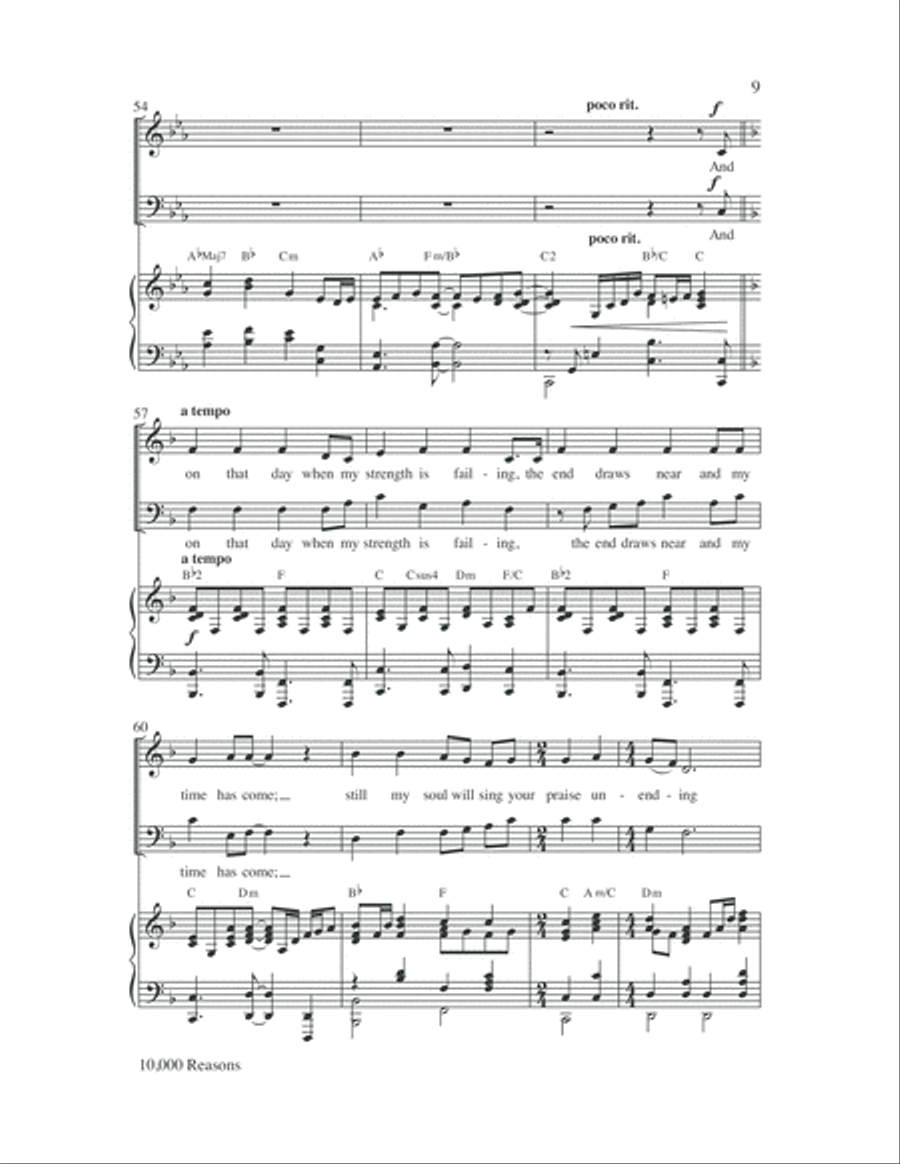 10,000 Reasons (Bless the Lord) 2-Part scores gallery preview page 9