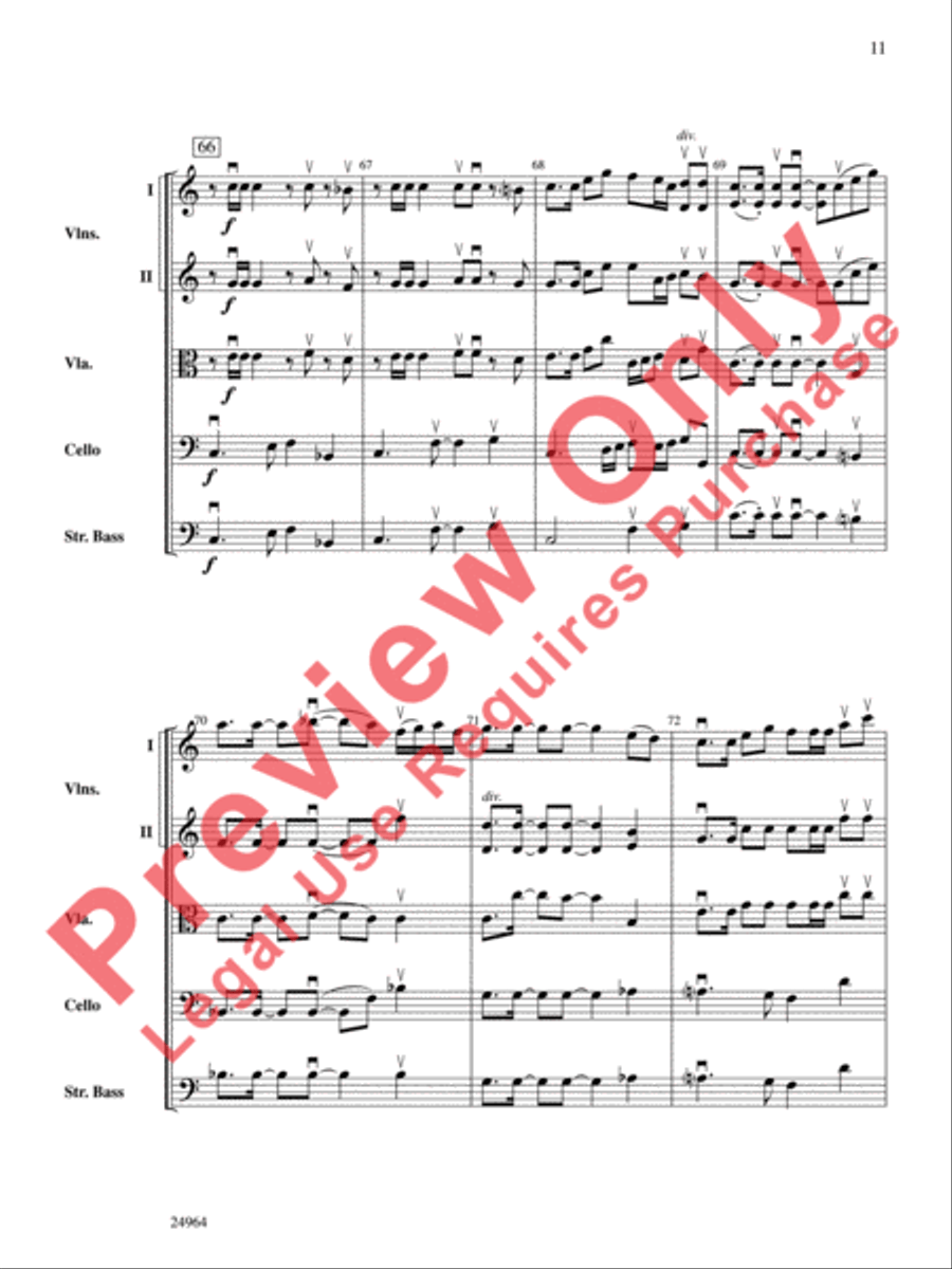 Ode to the Plains and Wild Horses Running (from American Serenade) String Orchestra scores gallery preview page 12