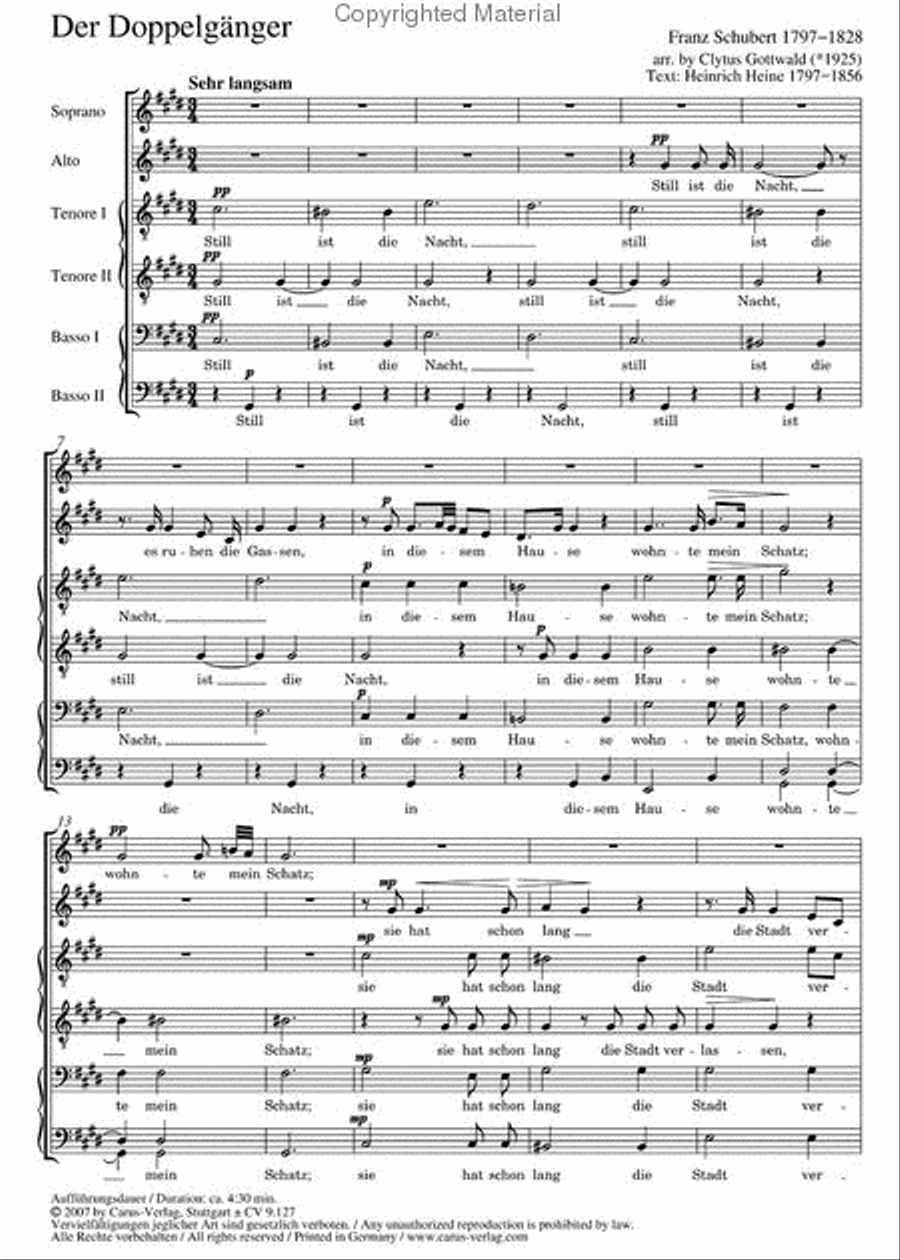 Schubert/Gottwald: Zwei Lieder nach Texten von Heinrich Heine und Ludwig Rellstab Choir scores gallery preview page 2