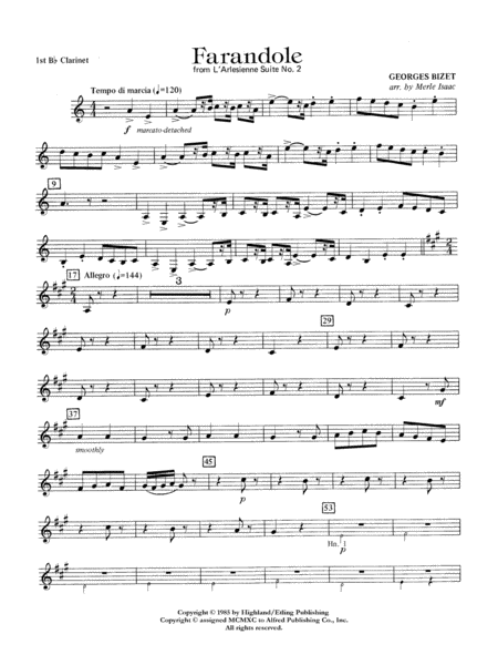 Farandole: 1st B-flat Clarinet