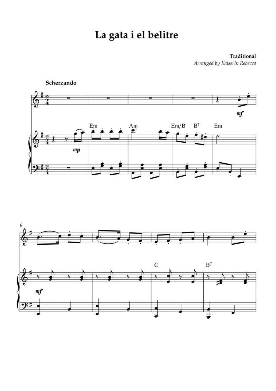 La gata i el belitre Violin Solo scores gallery preview page 1