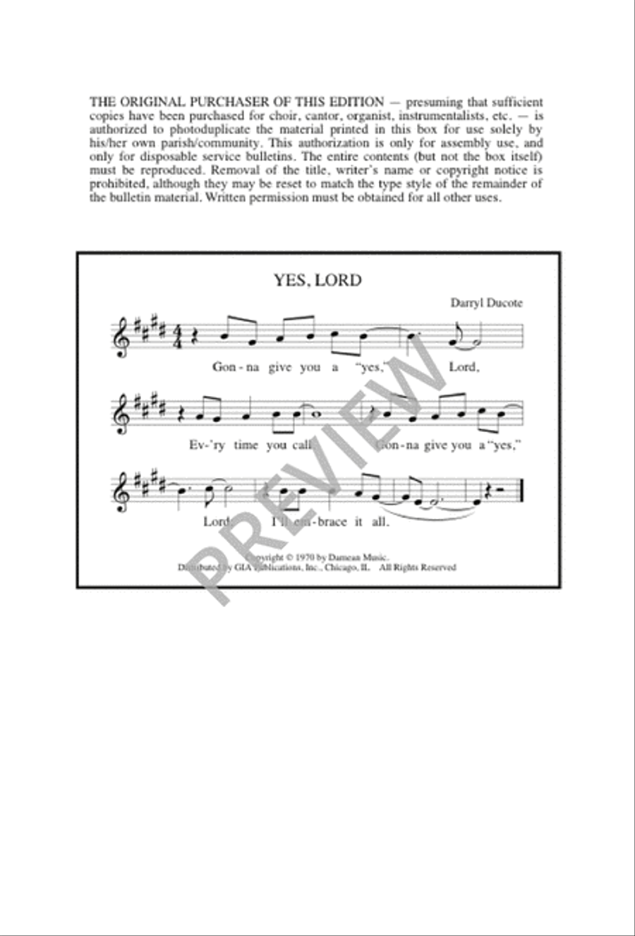 Yes, Lord Yes, Lord Unison Choir scores gallery preview page 7