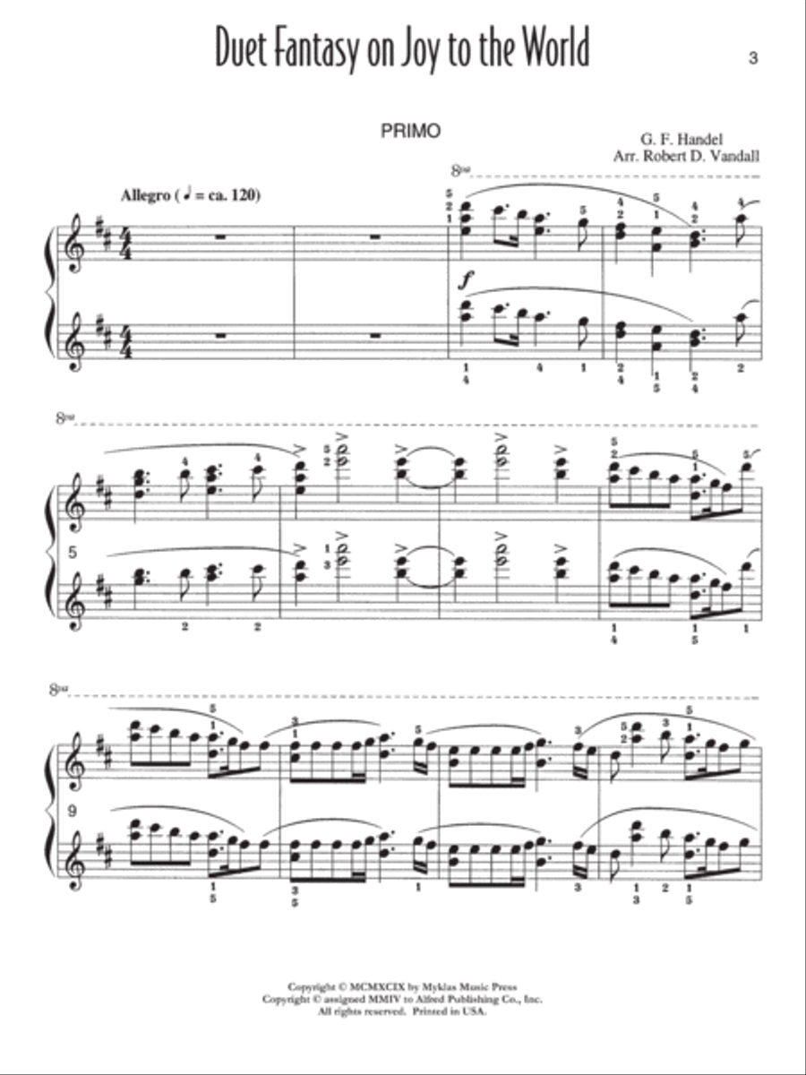 Joy to the World Duet Fantasy Small Ensemble scores gallery preview page 3