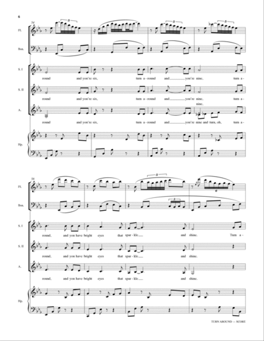 Turn Around (arr. Ronald Staheli) - Score Choir scores gallery preview page 5
