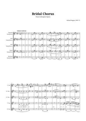 Bridal Chorus by Wagner for Sax Quintet with Chords