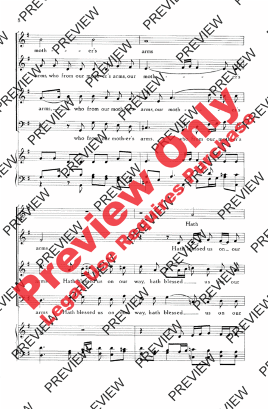 Now Thank We All Our God 4-Part scores gallery preview page 8