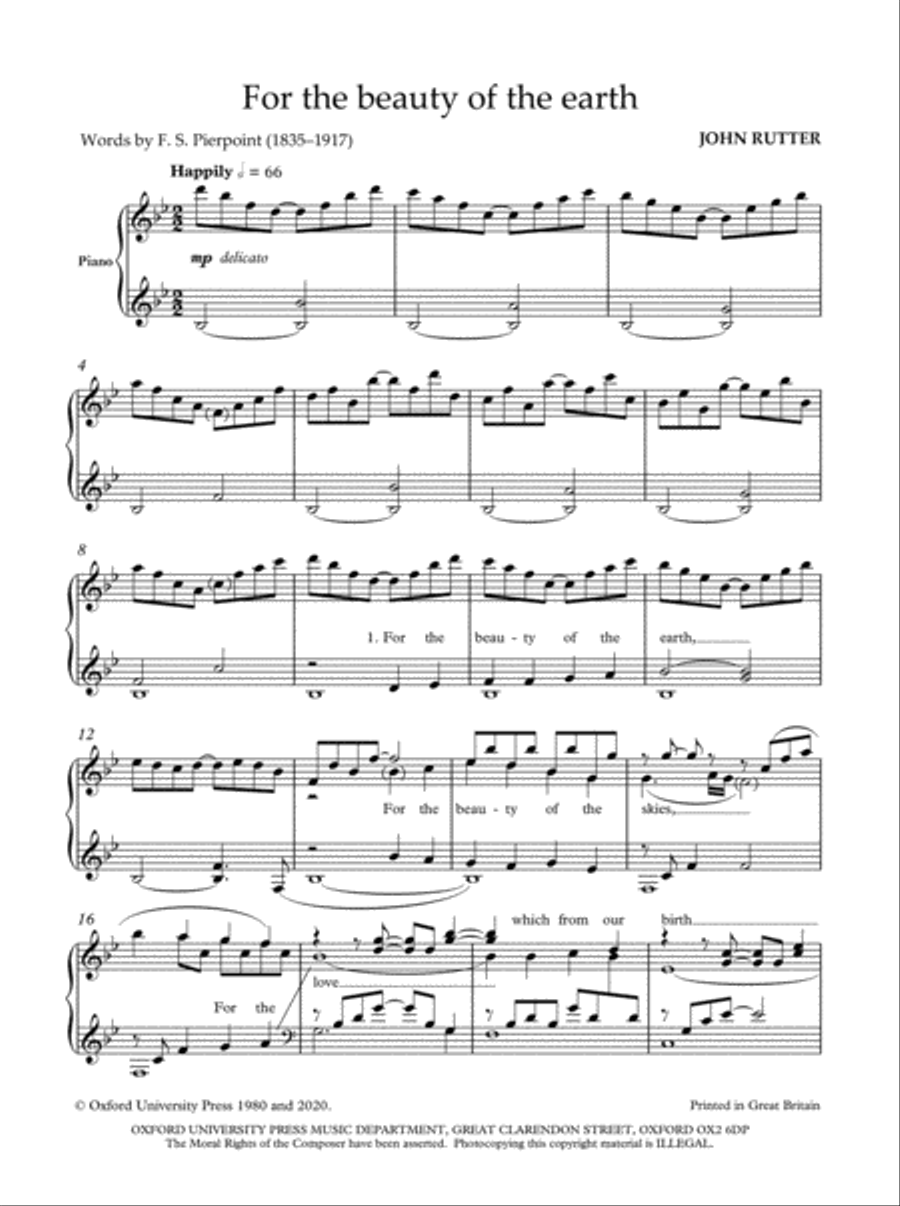 For the beauty of the earth Piano Solo scores gallery preview page 2