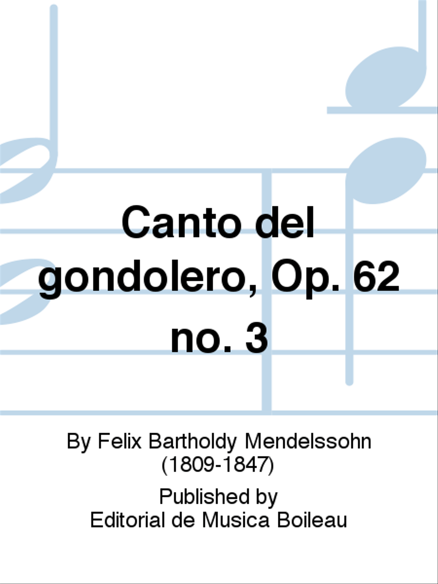 Canto del gondolero, Op. 62 no. 3 Piano Accompaniment scores gallery preview page 1