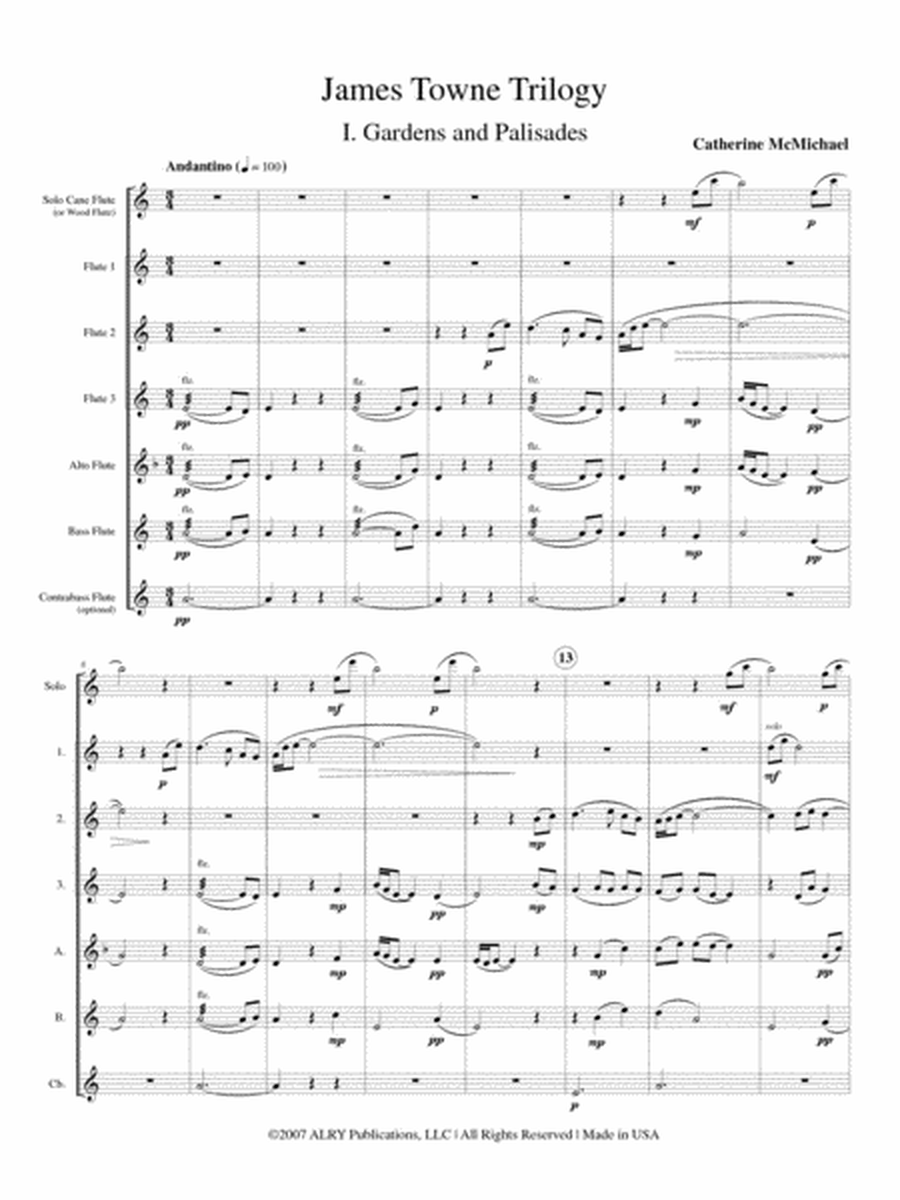 James Towne Trilogy for Solo Flute and Flute Choir