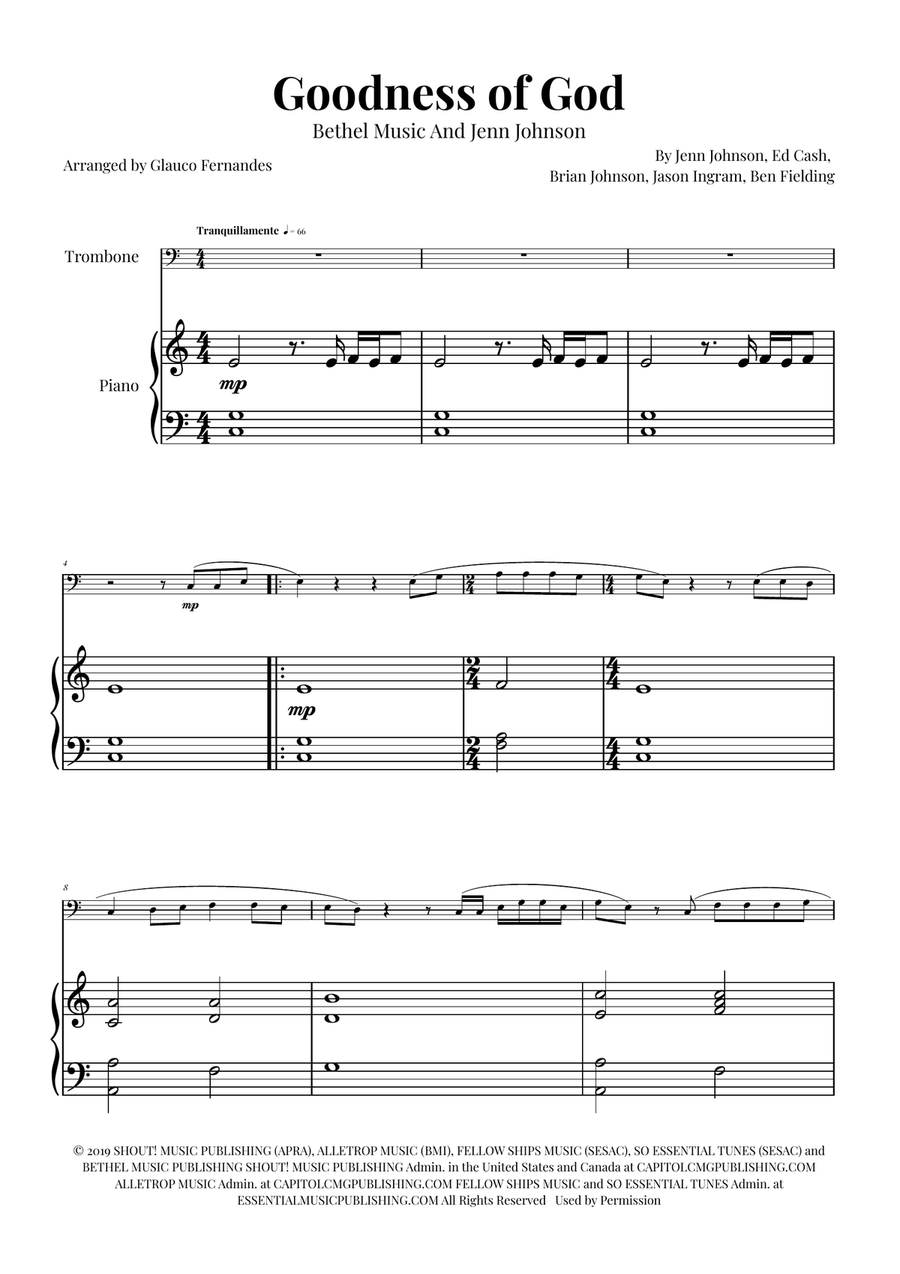 Goodness Of God Piano scores gallery preview page 1