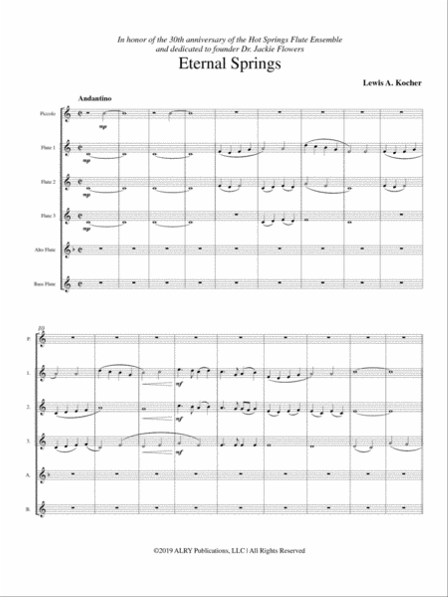 Eternal Springs for Flute Choir Flute Choir scores gallery preview page 2