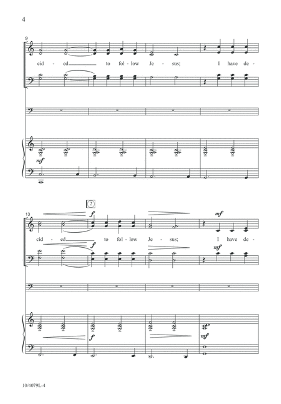 I Have Decided to Follow Jesus 4-Part scores gallery preview page 4