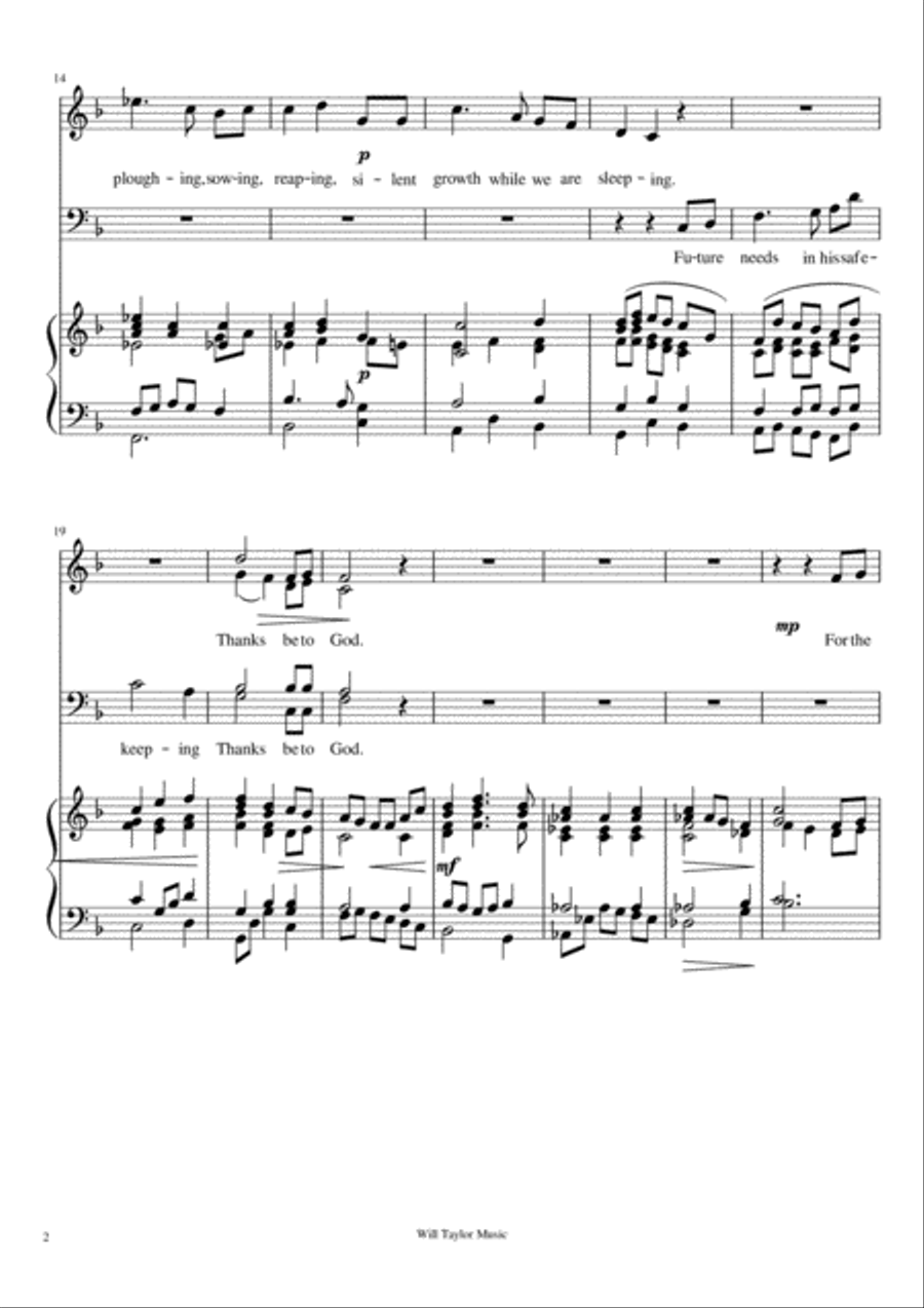 FOR THE FRUITS OF HIS CREATION 4-Part scores gallery preview page 2