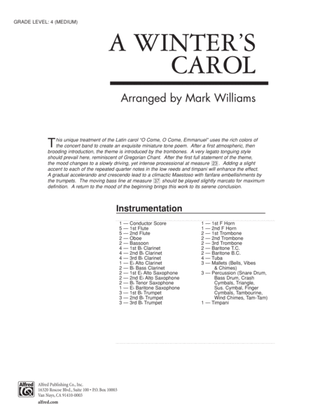 Book cover for A Winter's Carol: Score