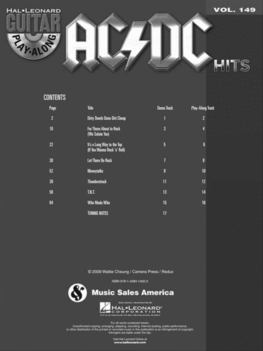 AC/DC Hits Guitar Tablature scores gallery preview page 3