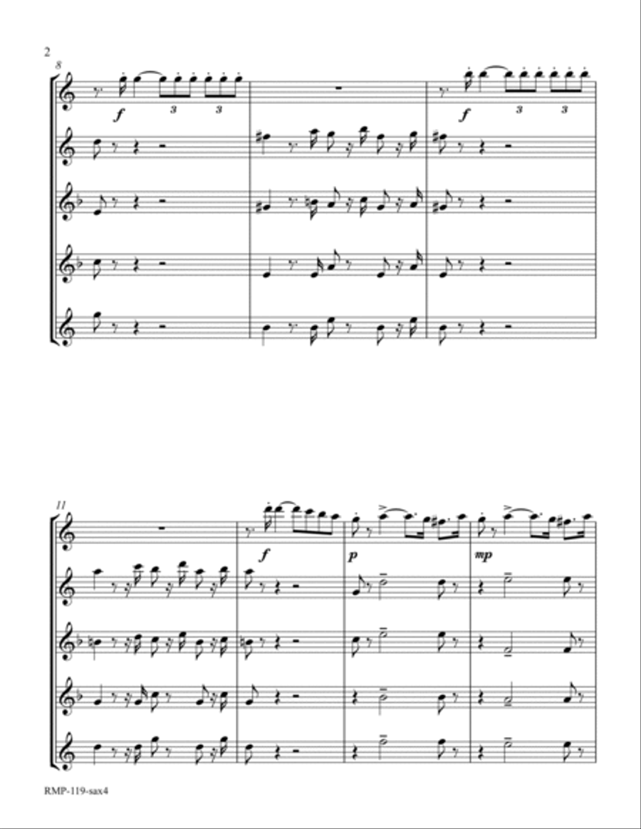 Verdi - Triumphal March (from Aida for Sax Quartet) Saxophone Quartet scores gallery preview page 2