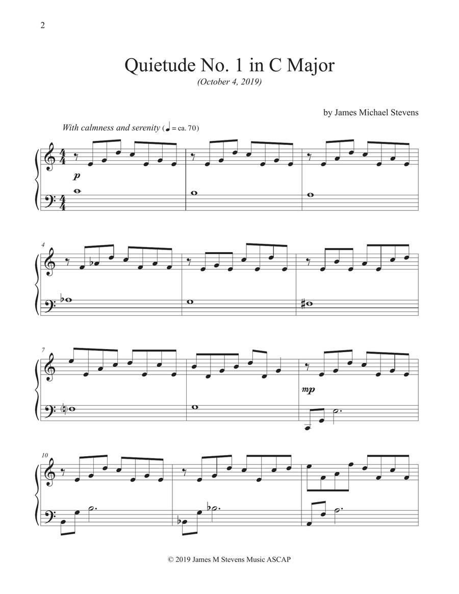 Quietudes for Piano Piano Method scores gallery preview page 2
