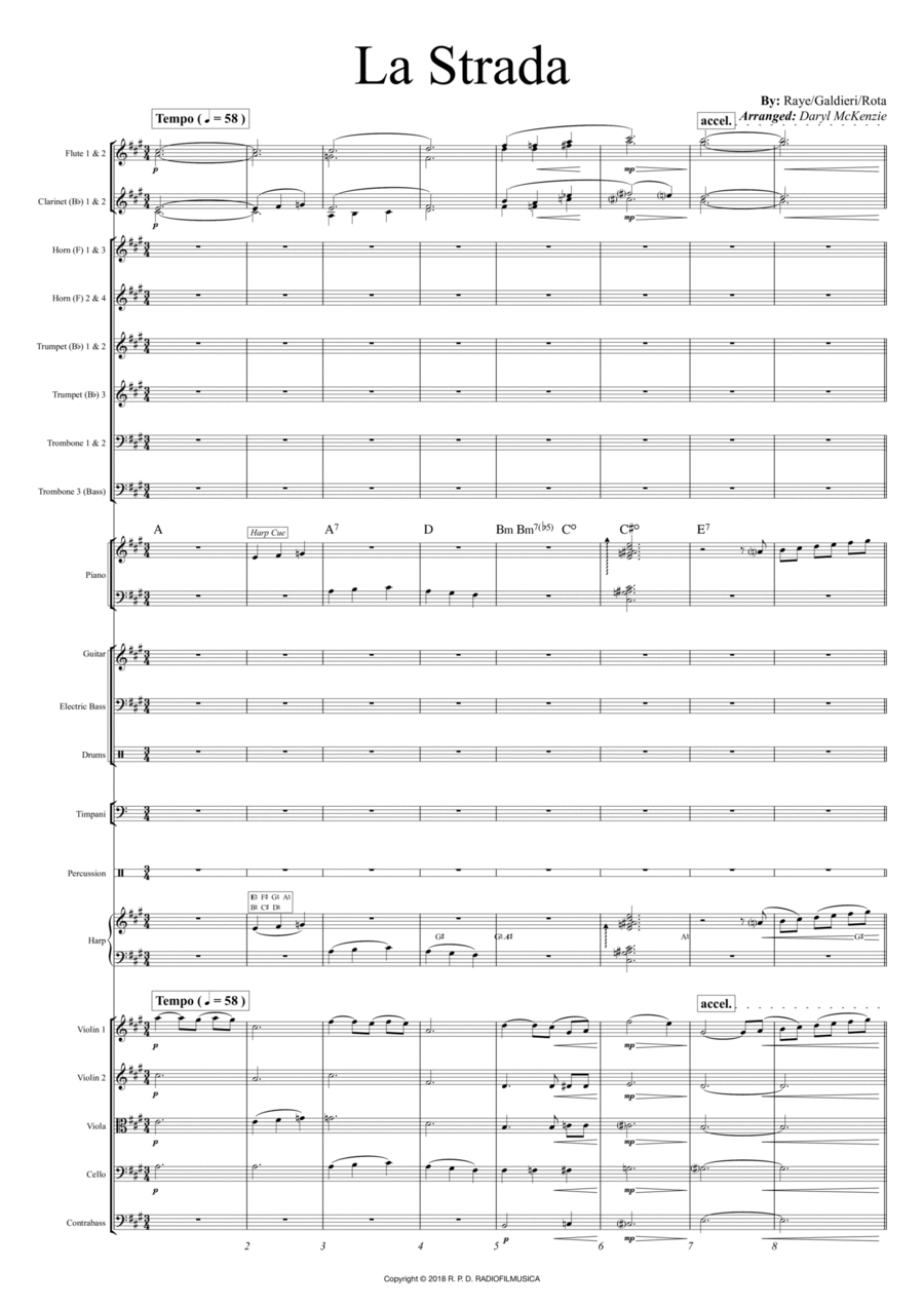 Love Theme From La Strada Love Theme From La Strada Full Orchestra scores gallery preview page 1