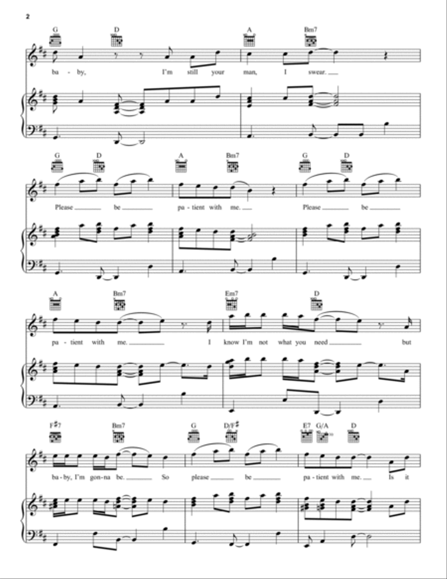 Patient Piano, Vocal, Guitar scores gallery preview page 2