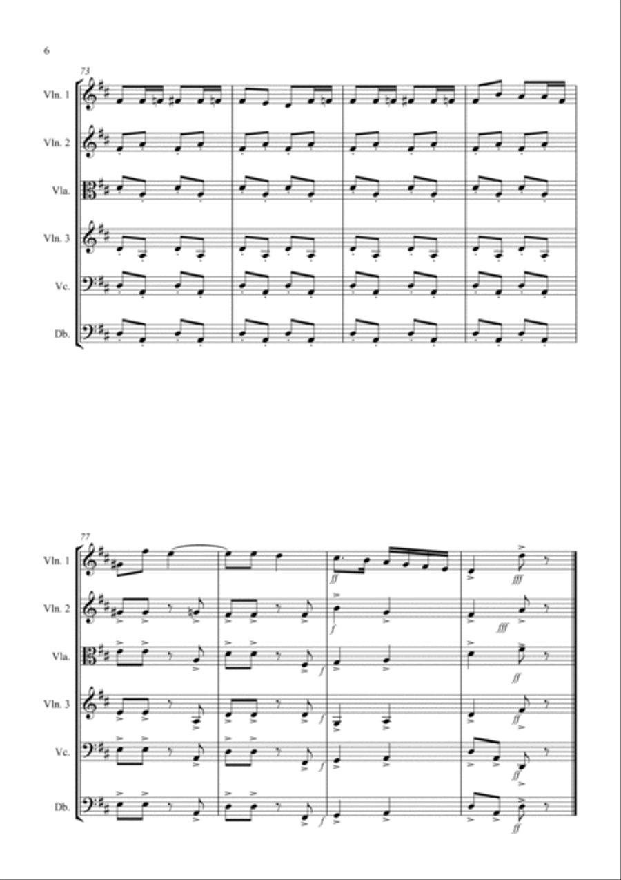 Radetzky March for String Orchestra String Quartet scores gallery preview page 6