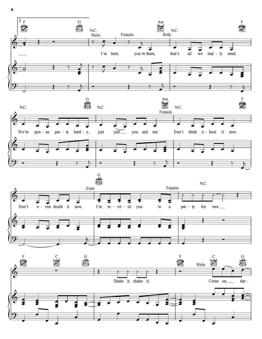 Party For Two Party For Two Piano, Vocal, Guitar scores gallery preview page 4