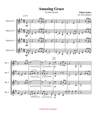 Amazing Grace for Horn Quartet