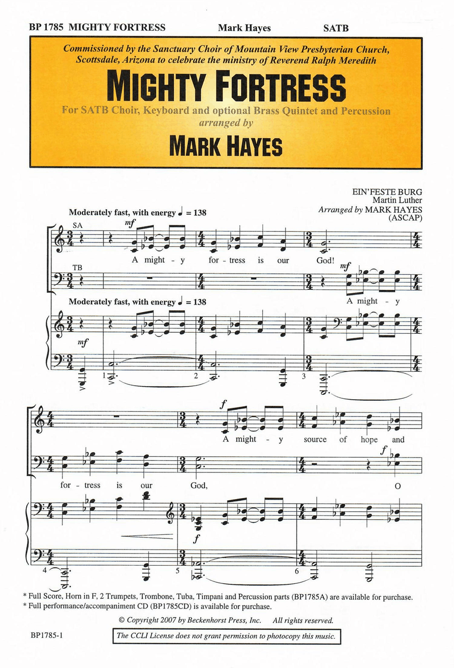 Mighty Fortress 4-Part scores gallery preview page 1