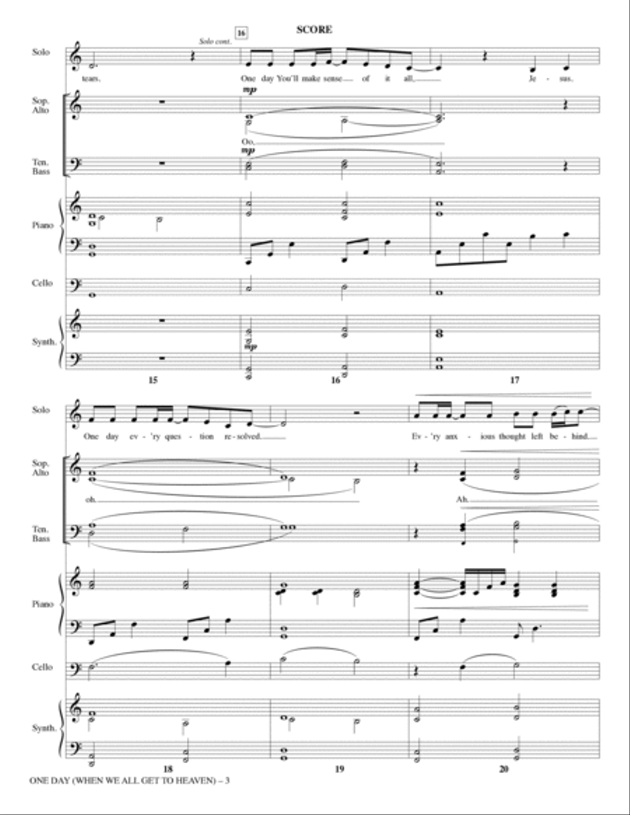 One Day (When We All Get to Heaven) (Arr. Heather Sorenson) - Full Score Choir scores gallery preview page 3