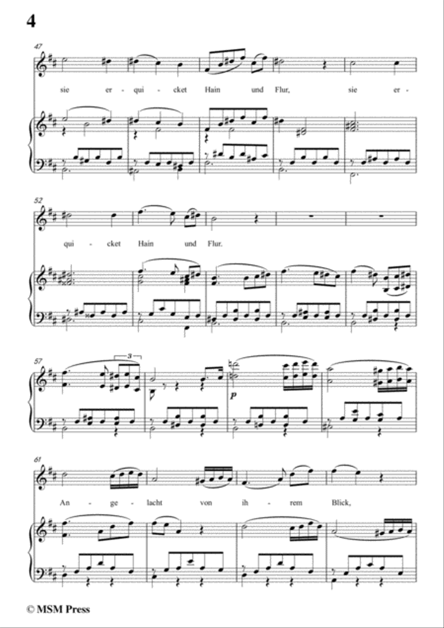 Schubert-Was belebt die schöne Welt,in D Major,for Voice&Piano Voice scores gallery preview page 6