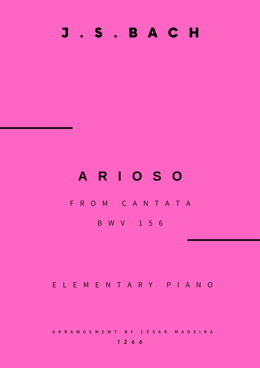 Arioso (BWV 156) - Very Easy Piano - W/Chords (Full Score) image number null