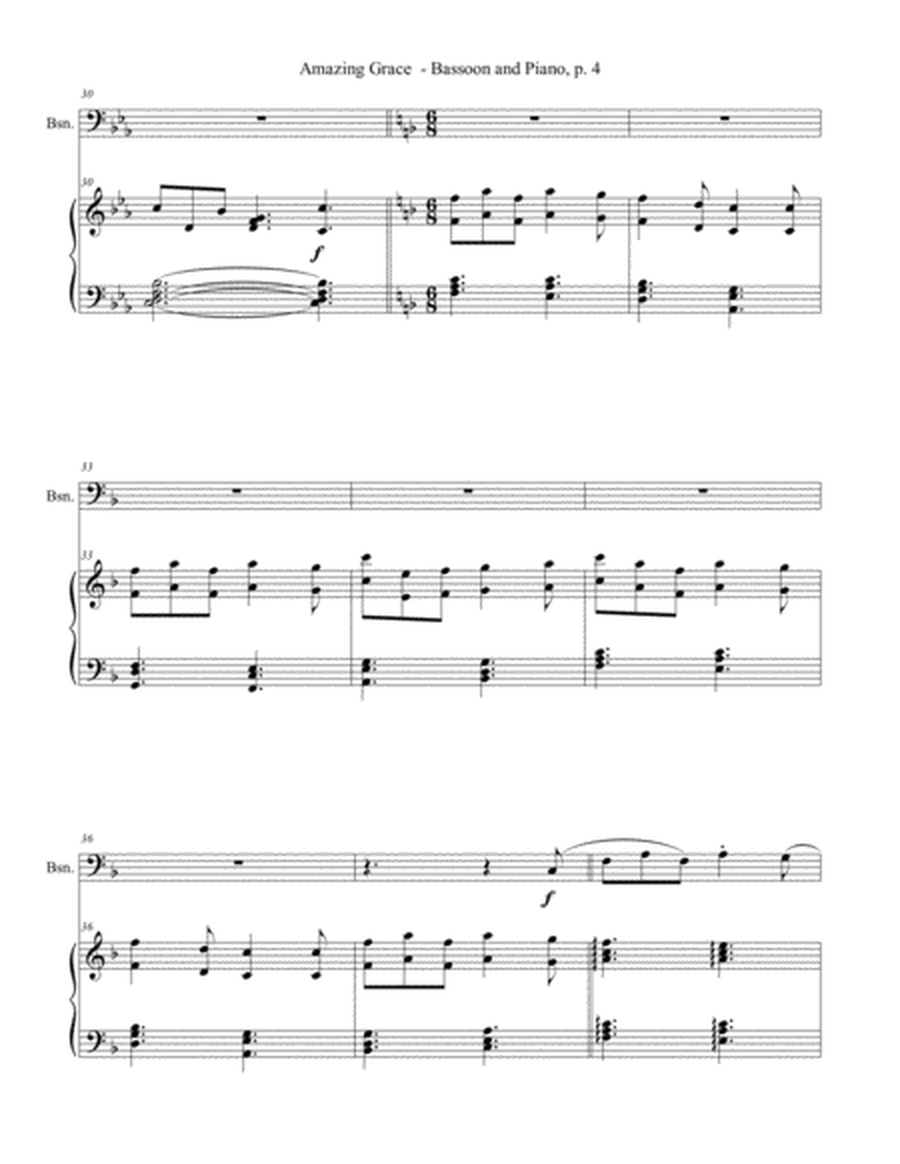 3 ONE MOVEMENT HYMN SONATAS (for Bassoon and Piano with Score/Parts) image number null