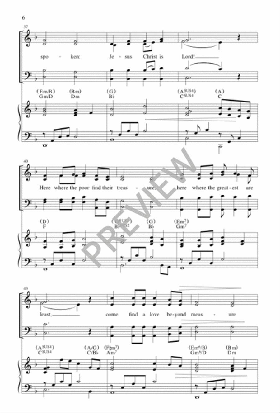 Where Two or Three Are Gathered 4-Part scores gallery preview page 6