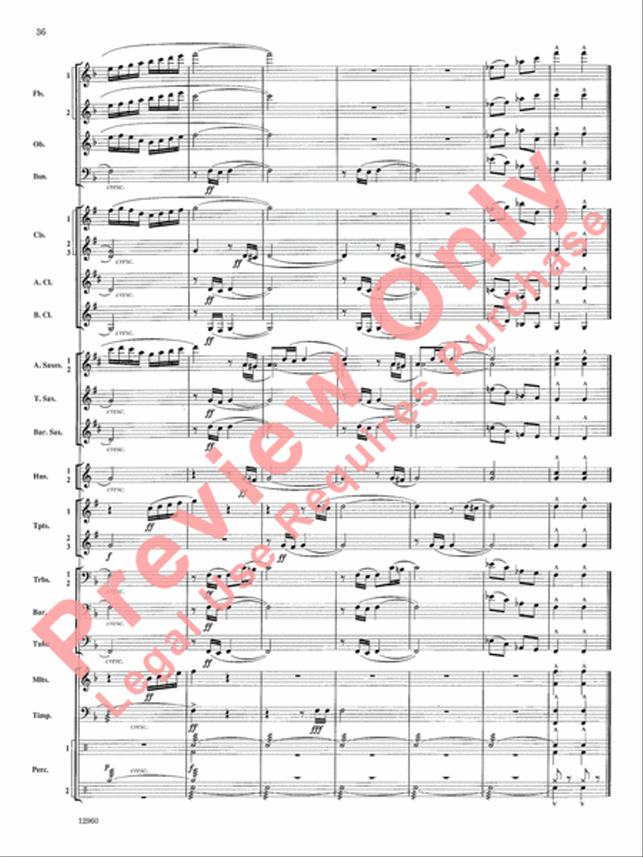 Sailing Songs Concert Band scores gallery preview page 37
