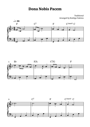 Dona Nobis Pacem - for piano - beginner level 3 (featuring chords and fingerings)