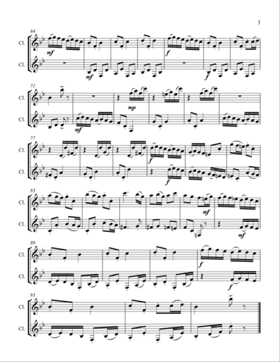 Frolic Clarinet Solo scores gallery preview page 3