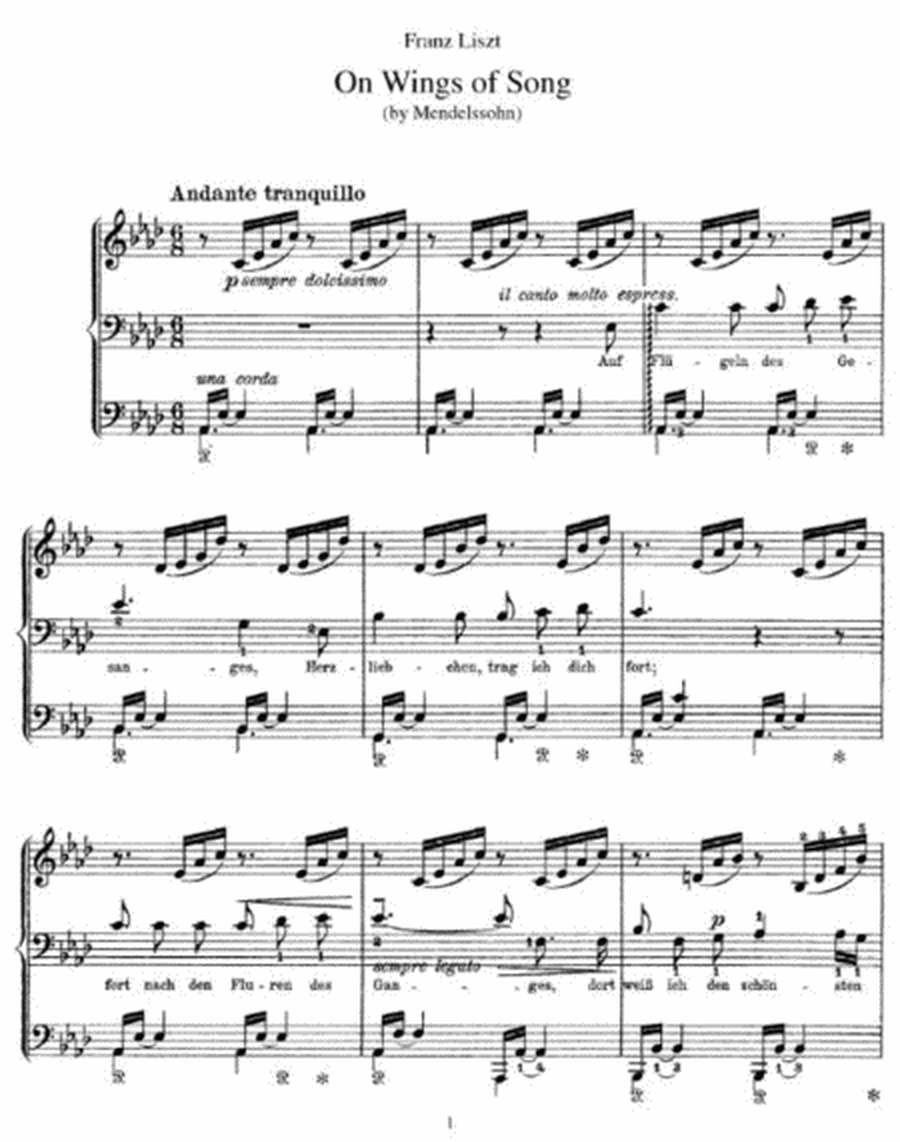 Franz Liszt - On Wings of Song (by Mendelssohn)