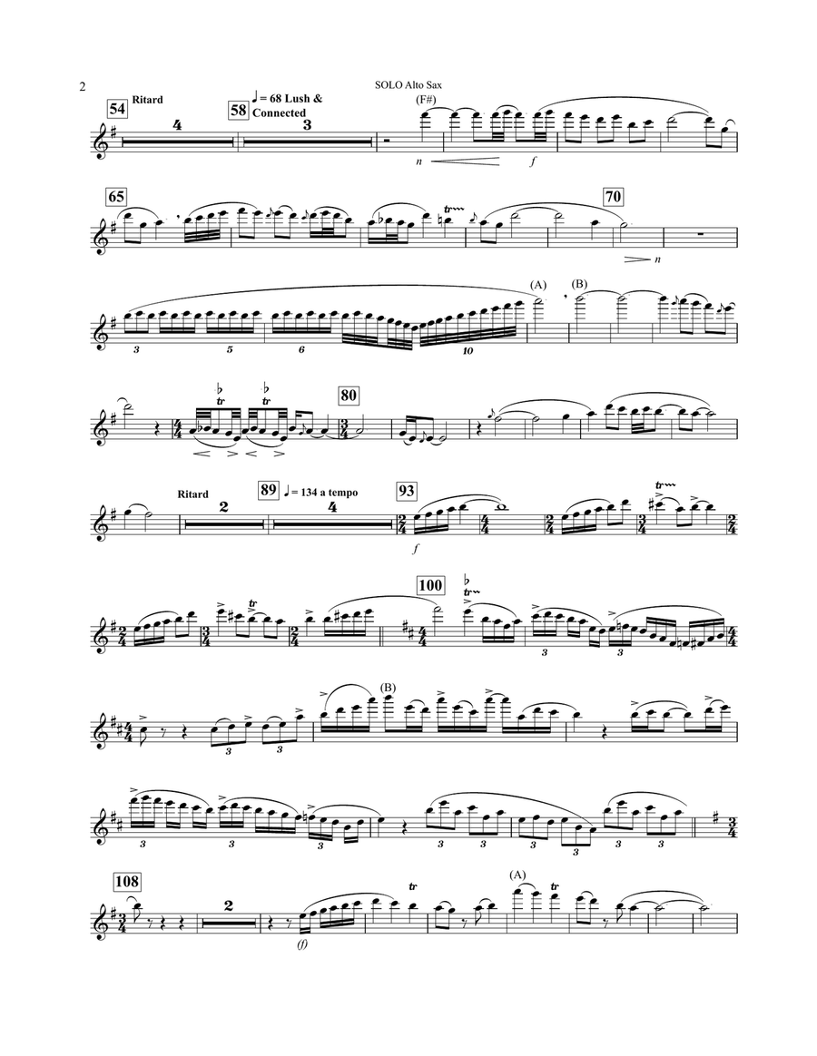 Concerto For Alto Saxophone And Wind Ensemble - Solo Eb Alto Saxophone Concert Band scores gallery preview page 2