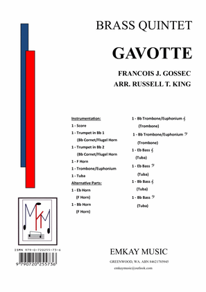 Book cover for GAVOTTE – BRASS QUINTET