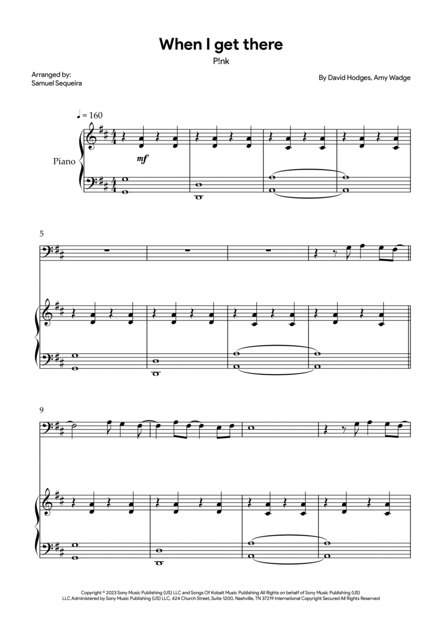 When I Get There Piano scores gallery preview page 1
