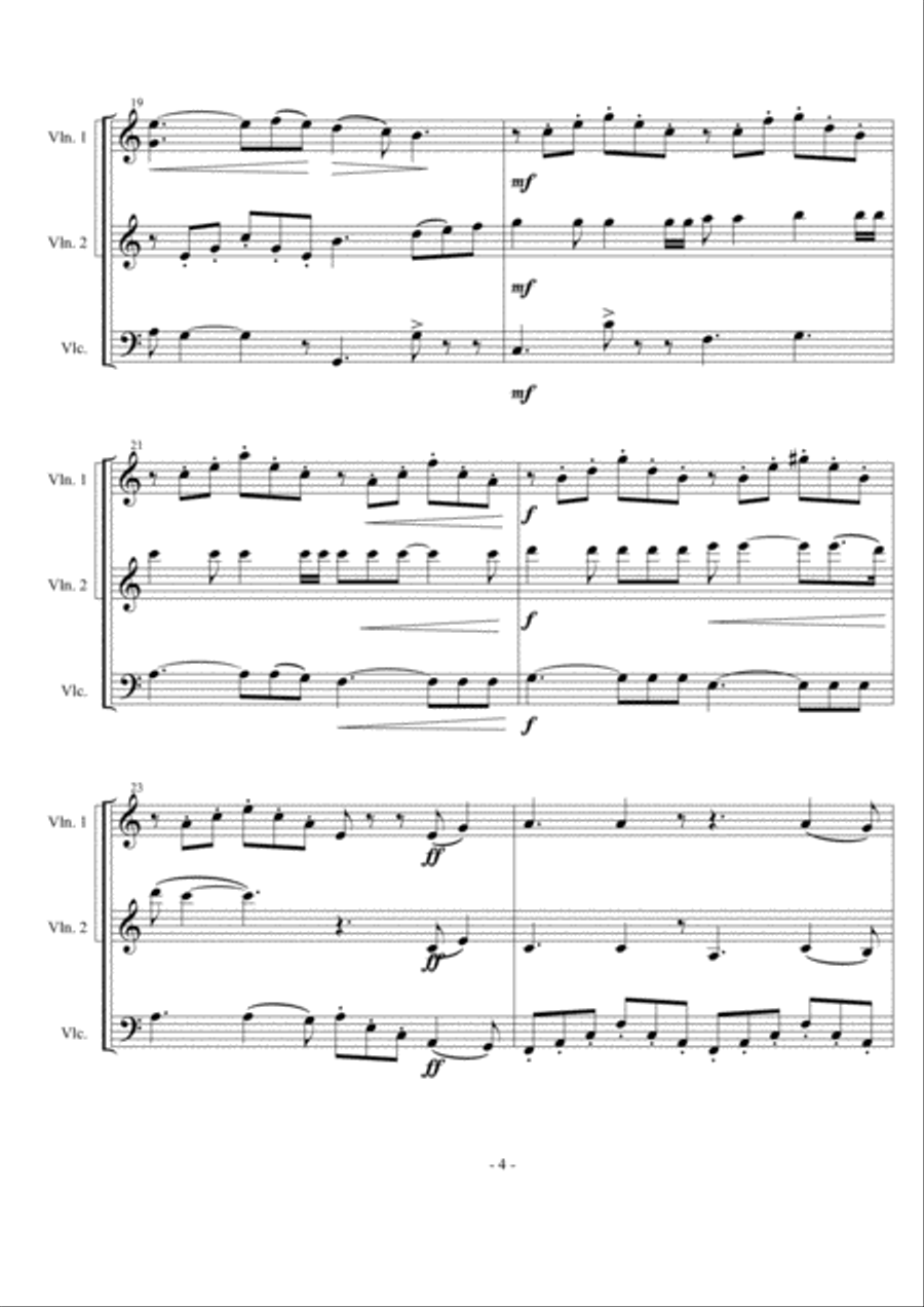 Hallelujah String Trio scores gallery preview page 4