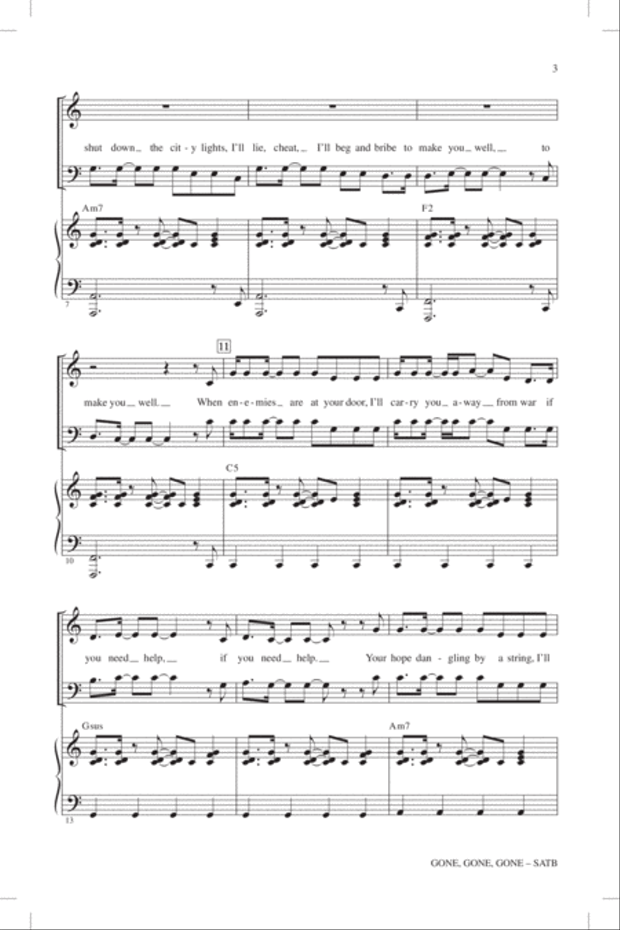 Gone, Gone, Gone Gone, Gone, Gone 4-Part scores gallery preview page 2